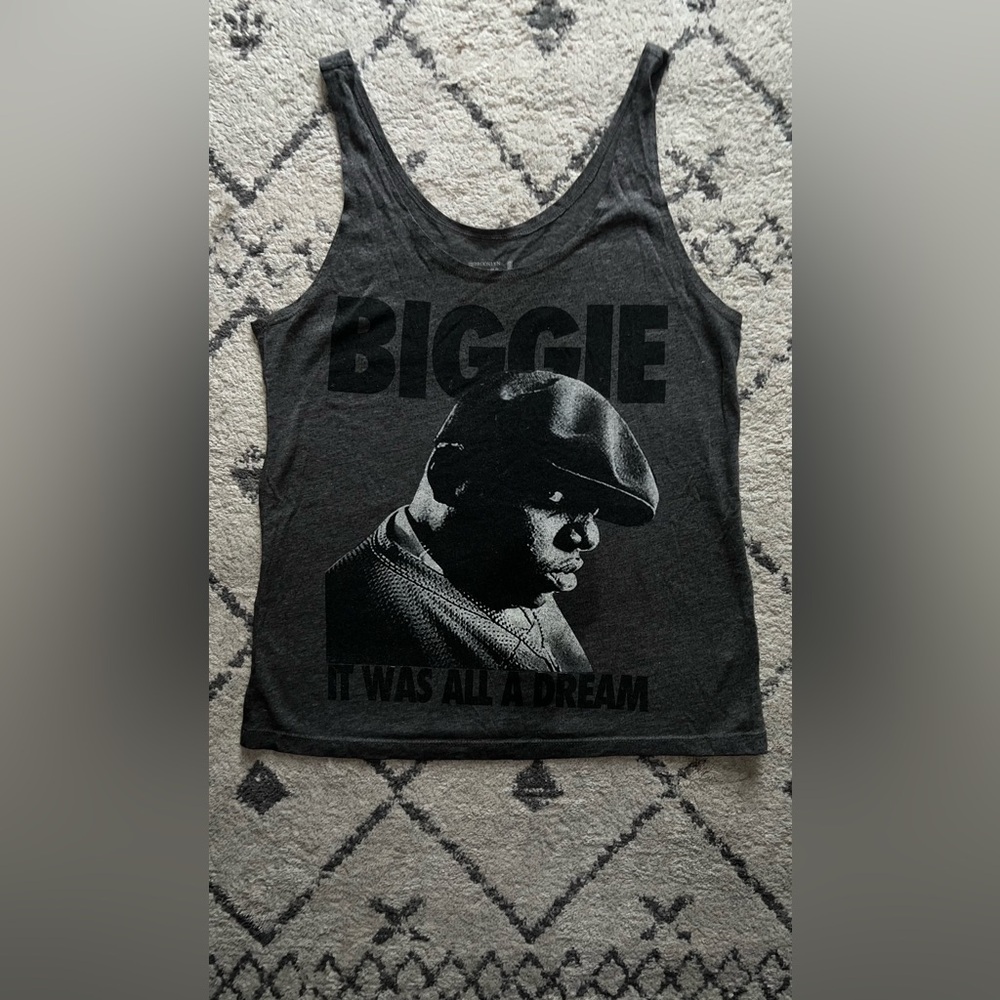 Notorious BIG Brooklyn Mint Gray Tank Top Womens